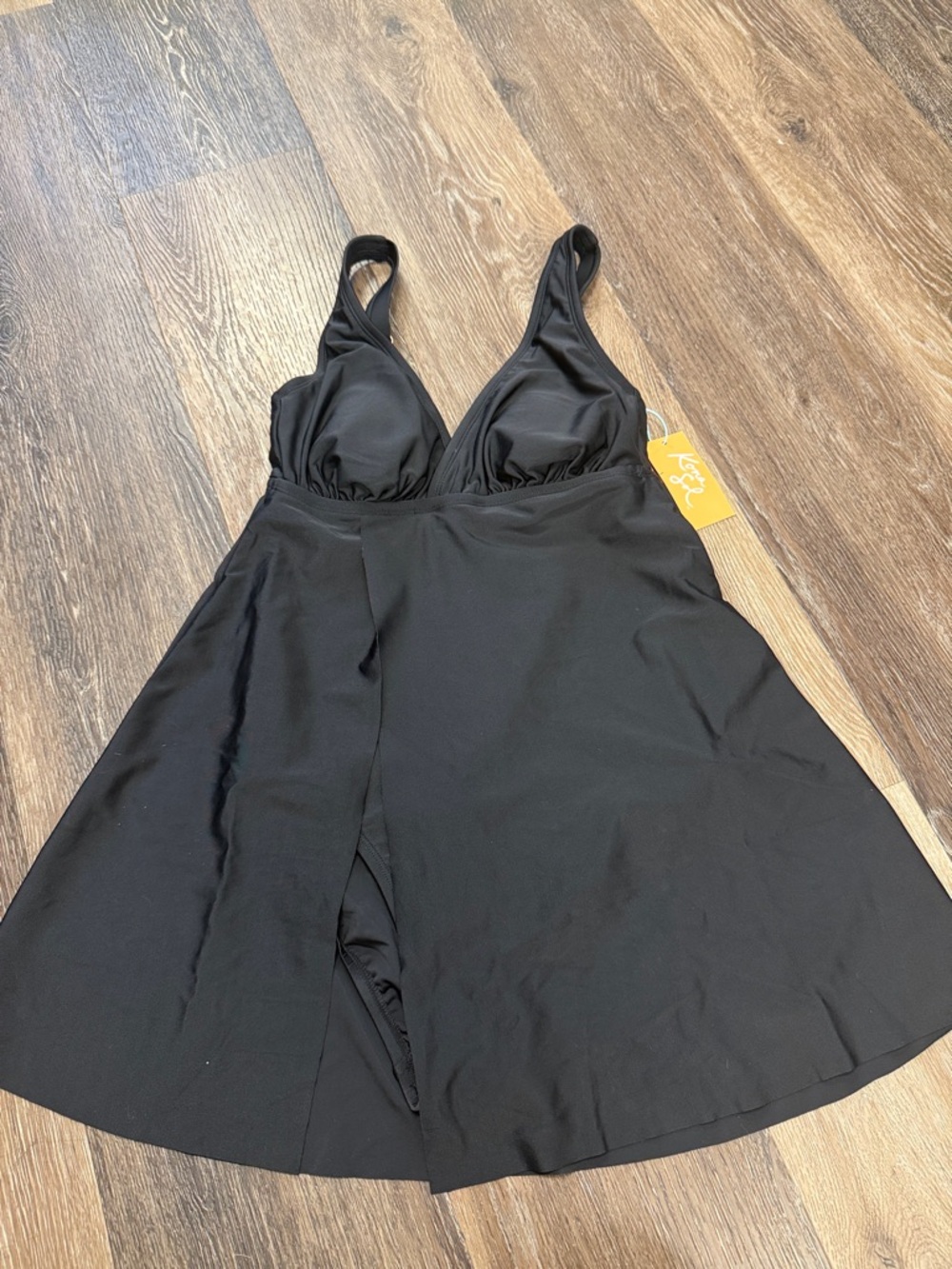 Kona Sol Black Skirted One-Piece Swimdress